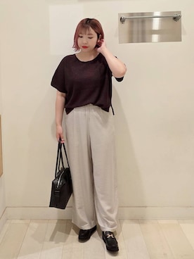 「アイテム（ボストンバッグ）」を使った、テソ子さん（レディース・162cm・30代）の夏コーディネート