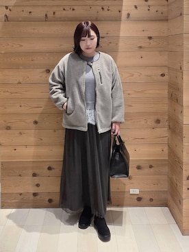 「ハグミーニット_GLOBALWORK」｜テソ子さん（レディース・162cm）の冬コーディネート