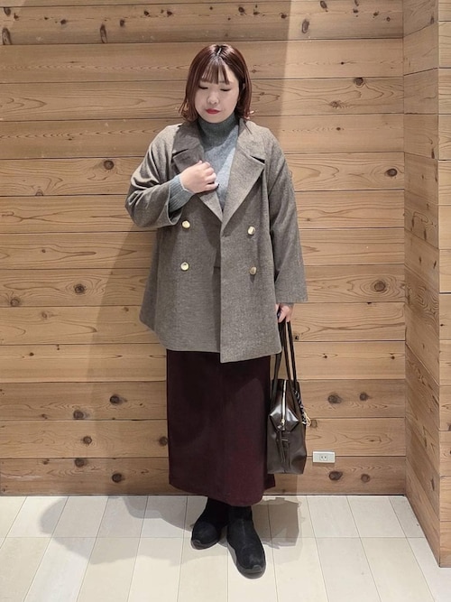 セール】軽やかストレッチ襟2WAYミドルコート/499658（チェスター
