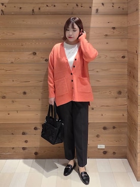 「GLOBAL WORK（グローバルワーク）のあったかウツクシルエットテーパードパンツ/575203（その他パンツ）」を使った、テソ子さん（レディース・162cm）の秋コーディネート