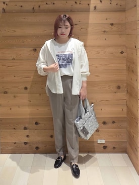「アイテム（ローファー）」を使った、テソ子さん（レディース・162cm・30代）の夏コーディネート
