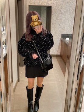 「one after another NICE CLAUP（ワンアフターアナザーナイスクラップ）の美シルエットなシンプルスカパン（その他パンツ）」を使った、chipiさん（レディース・155cm）の冬コーディネート