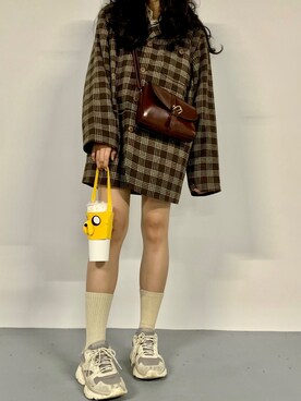 「oversize」｜「アイテム（チェスターコート）」を使った、cassandrabaddieさん（レディース・156cm）の春コーディネート