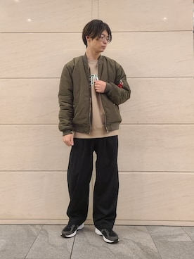 「URBAN RESEARCH Sonny Label（アーバンリサーチサニーレーベル）のアイテム（MA-1）」を使った、たかやさん（メンズ・174cm）の秋コーディネート