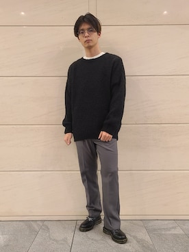 「TRICOTS JEAN MARC（トリコットジーンマルク）のアイテム（ニット/セーター）」を使った、たかやさん（メンズ・174cm）の秋コーディネート