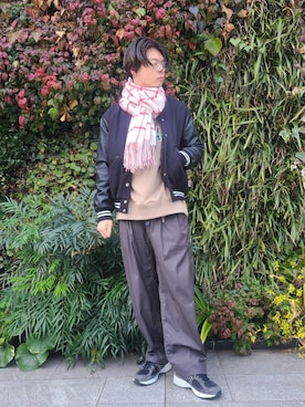 「アーバンリサーチ」｜「アイテム（スタジャン）」を使った、たかやさん（メンズ・174cm）の冬コーディネート