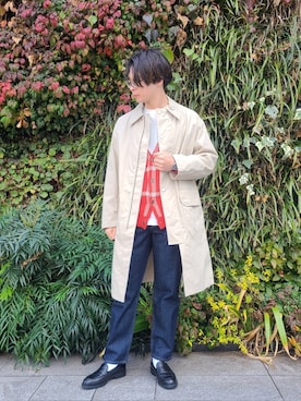 「URBAN RESEARCH Sonny Label（アーバンリサーチサニーレーベル）のアイテム（ステンカラーコート）」を使った、たかやさん（メンズ・174cm）の冬コーディネート