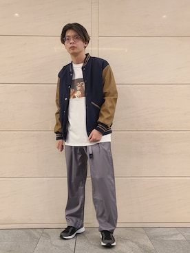 「アーバンリサーチ」｜「アイテム（スタジャン）」を使った、たかやさん（メンズ・174cm）の秋コーディネート