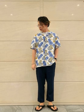 「URBAN RESEARCH Sonny Label（アーバンリサーチサニーレーベル）のアイテム（サンダル）」を使った、たかやさん（メンズ・174cm）の夏コーディネート