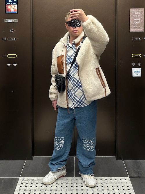 らっこ　LOEWE / ロエベ　ムートンコート　美品 LOEWEのムートンコートを使った人気ファッションコーディネート