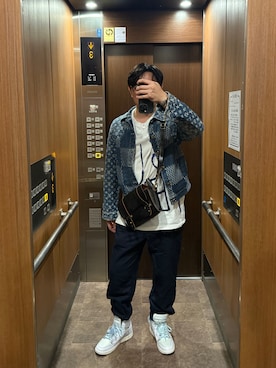 「UNIQLO（ユニクロ）のアイテム（スラックス）」を使った、エレベーターボーイくんさん（メンズ・174cm）の秋コーディネート