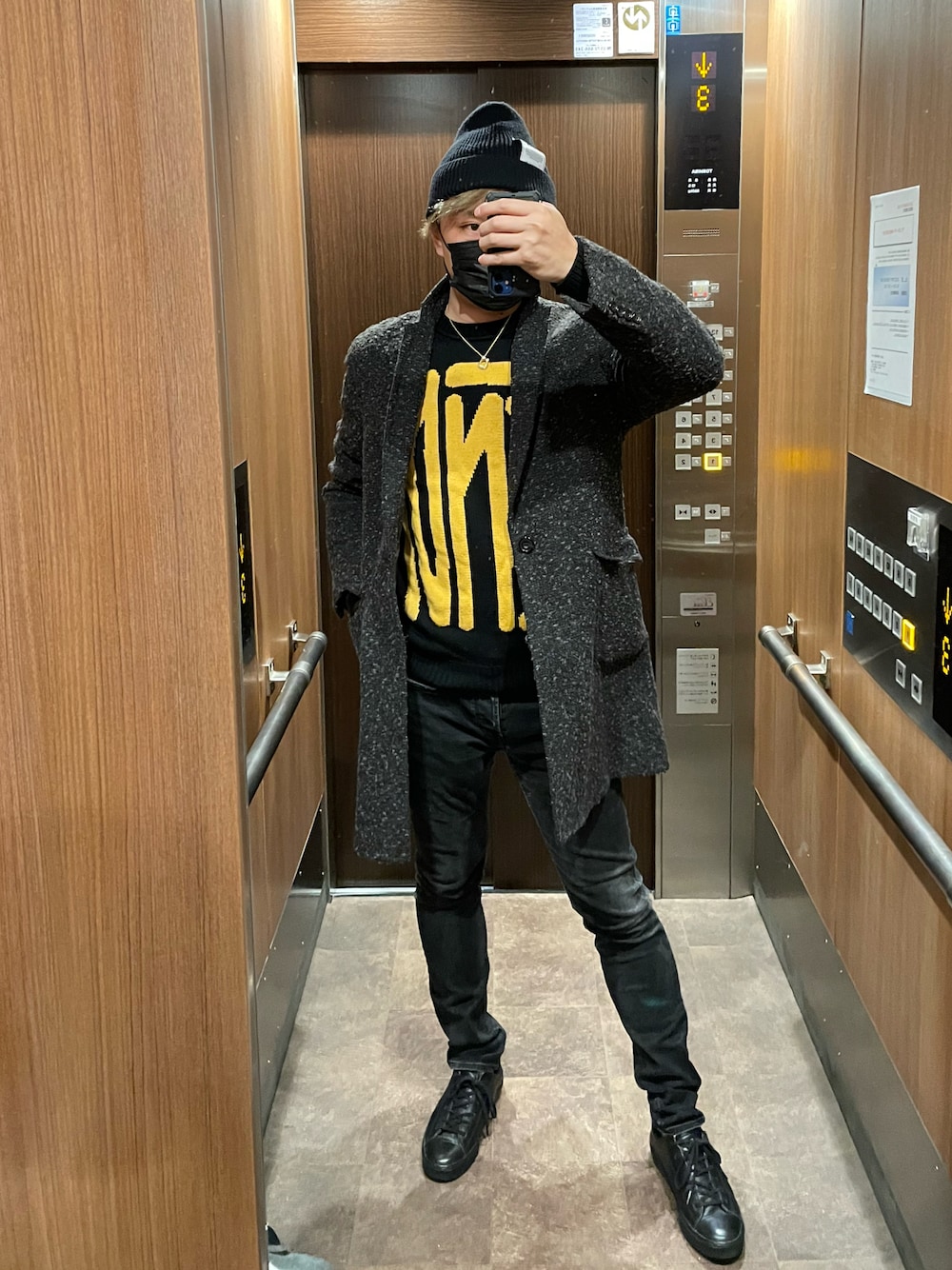 マルニアルパカウールチェスターコート ロングジャケットメンズ44