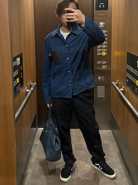 「アイテム（スラックス）」を使った、エレベーターボーイくんさん（メンズ・174cm・40代）の秋コーディネート