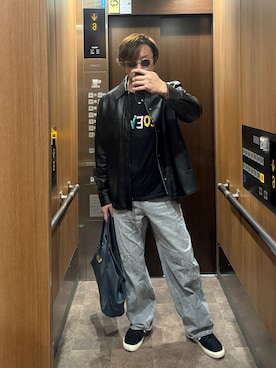 「LOEWE（ロエベ）のアイテム」を使った、エレベーターボーイくんさん（メンズ・174cm）の秋コーディネート