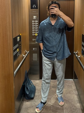 「LOEWE（ロエベ）のアイテム（シャツ/ブラウス）」を使った、エレベーターボーイくんさん（メンズ・174cm・40代）の夏コーディネート