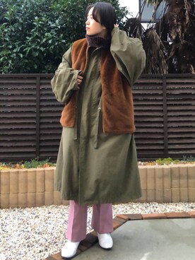 「WHIMSIC（ウィムジック）のアイテム（その他アウター）」を使った、ﾒｲさん（レディース・153cm）の冬コーディネート