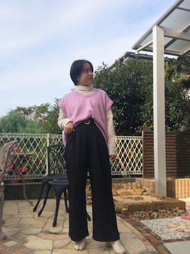 「DEVICE（デバイス）のアイテム（パンツ）」を使った、ﾒｲさん（レディース・153cm）の秋コーディネート