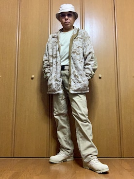 「タクティカルブーツ」｜「アイテム（その他アウター）」を使った、ashusanさん（メンズ・174cm）の冬コーディネート