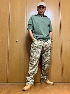 「フランス軍」｜「アイテム（ハンチング/ベレー帽）」を使った、ashusanさん（メンズ・174cm）の秋コーディネート