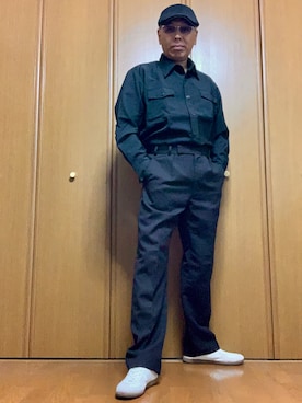 「ジャーマントレーナー」｜「アイテム（ハンチング/ベレー帽）」を使った、ashusanさん（メンズ・174cm）の秋コーディネート