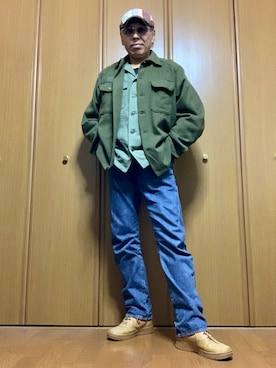 「アイテム（ハンチング/ベレー帽、その他）」を使った、ashusanさん（メンズ・174cm）の秋コーディネート