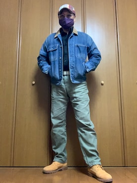 「フランス軍」｜「アイテム（デニムジャケット）」を使った、ashusanさん（メンズ・174cm）の冬コーディネート