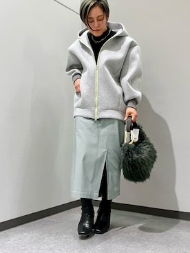 「Q（キュー）のマシュマロタートル（Tシャツ/カットソー）」を使った、saudekistさん（レディース・160cm）の冬コーディネート