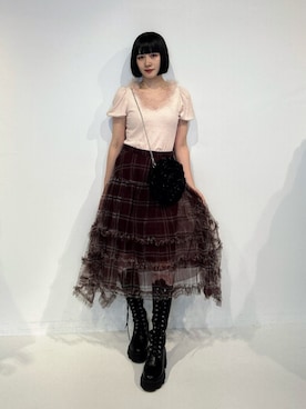 「jouetie（ジュエティ）のアイテム（スカート）」を使った、JURIさん（レディース・161cm）の夏コーディネート