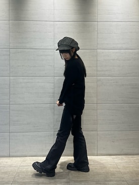 「アイテム（キャスケット）」を使った、樹さん（レディース・157cm）の秋コーディネート