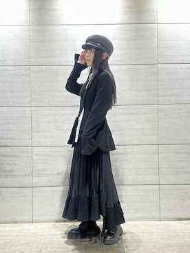 「アイテム（キャスケット）」を使った、樹さん（レディース・157cm）の冬コーディネート