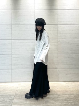 「アイテム（ハンチング/ベレー帽）」を使った、樹さん（レディース・157cm・10代）の秋コーディネート