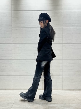 「アイテム（帽子）」を使った、樹さん（レディース・157cm・10代）の秋コーディネート