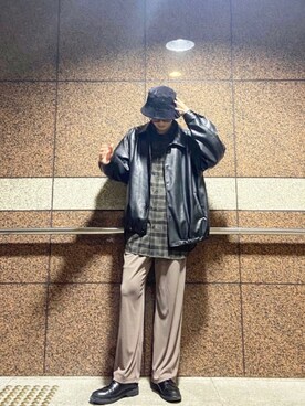 「kutir（クティール）のアイテム（ブルゾン）」を使った、いおさん（メンズ・177cm）の冬コーディネート