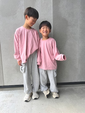 「アイテム（カーゴパンツ）」を使った、はこはこさん（キッズ・124cm）の秋コーディネート