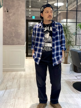 「アイテム（ハンチング/ベレー帽）」を使った、TADASHI さん（メンズ・164cm）の秋コーディネート