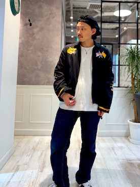 「アイテム（ハンチング/ベレー帽）」を使った、TADASHI  さん（メンズ・164cm）の秋コーディネート