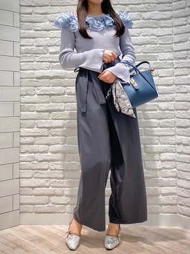 「アイテム（パンプス、ブルー系）」を使った、阪急西宮ガーデンズ店さん（レディース・160cm）の秋コーディネート