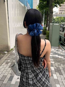 「アイテム（シュシュ、ブルー系）」を使った、GOLDY_officialさん（レディース・163cm）の秋コーディネート