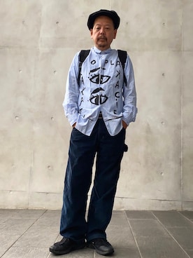 「NIKE（ナイキ）のアイテム（スニーカー、ブラック系）」を使った、ザッキローニさん（メンズ・172cm）の冬コーディネート