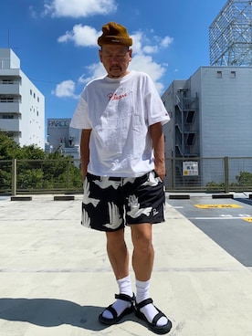 「Parra（パーラ）のアイテム」を使った、ザッキローニさん（メンズ・172cm）の夏コーディネート