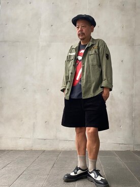 「INHERIT（インヘリット）のアイテム（パンツ）」を使った、ザッキローニさん（メンズ・172cm）の冬コーディネート