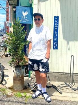 「Parra（パーラ）のアイテム」を使った、ザッキローニさん（メンズ・172cm）の夏コーディネート