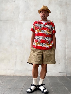 「SWAGGER（スワッガー）のアイテム（帽子）」を使った、ザッキローニさん（メンズ・172cm）の夏コーディネート