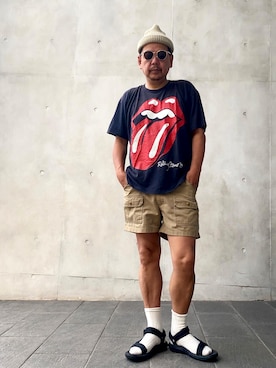 「WOOLRICH（ウールリッチ）のアイテム（パンツ）」を使った、ザッキローニさん（メンズ・172cm）の夏コーディネート