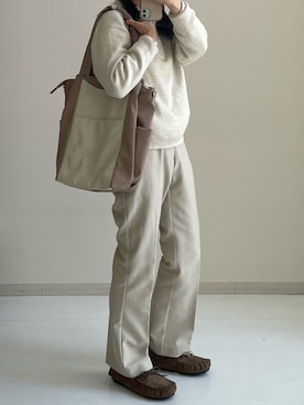 「アイテム（バレエシューズ、ブラウン系）」を使った、ゆみんさん（レディース・153cm）の秋コーディネート