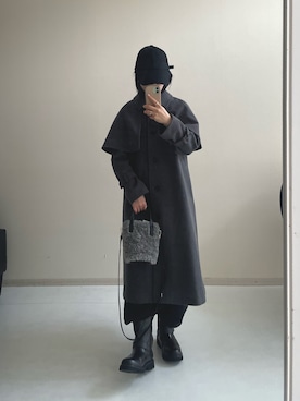 「アイテム（トレンチコート）」を使った、ゆみんさん（レディース・153cm）の冬コーディネート