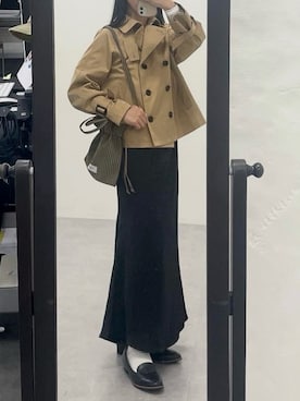「アイテム（バレエシューズ、ブラウン系）」を使った、ゆみんさん（レディース・153cm）の秋コーディネート