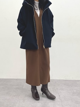 「スタッフコーデ」｜「アイテム（ワンピース/ドレス）」を使った、ゆみんさん（レディース・153cm）の冬コーディネート