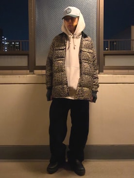 「BRIXTON（ブリクストン）のアイテム」を使った、HOLLIEさん（メンズ・180cm）の冬コーディネート