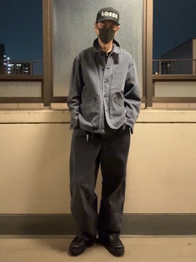 「アイテム（カバーオール）」を使った、HOLLIEさん（メンズ・180cm）の春コーディネート